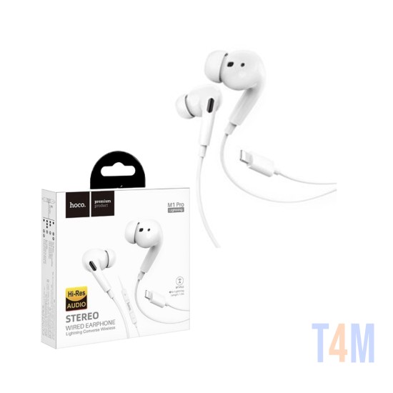 Hoco Wired Earphones M1 Pro for Lightning with Mic 1.2m White